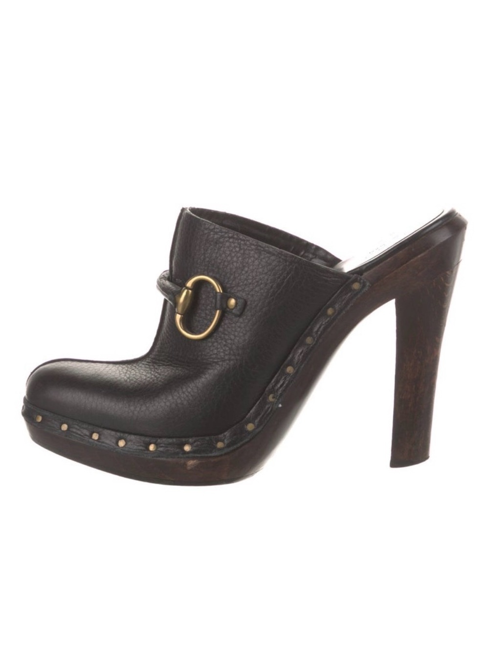 Gucci Horsebit Black Leather Heels size 9